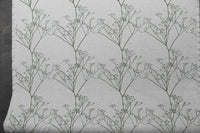 Chervil Sea Weed - Natural fabric with Green floral print