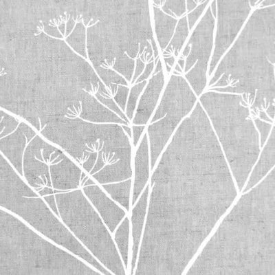 Chervil White - White Chervil pattern on Natural coloured fabric