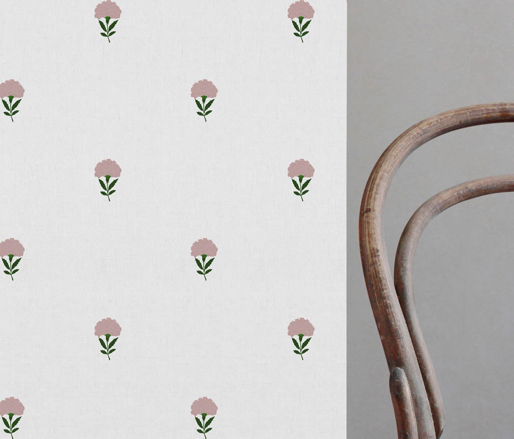 Cheynne Pink - curtain fabric with Pink floral print