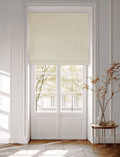Cream roman blind made of 100% cotton fabric Amara Cream