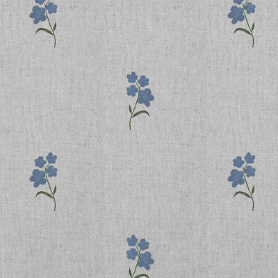 Cree Denim - Floral Blue print on Linen Cotton fabric