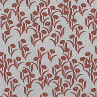 Nalini Crimson Red - Natural fabric with botanical Red print