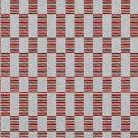 Sunni Crimson Red - Natural curtain fabric with Red Checkered print