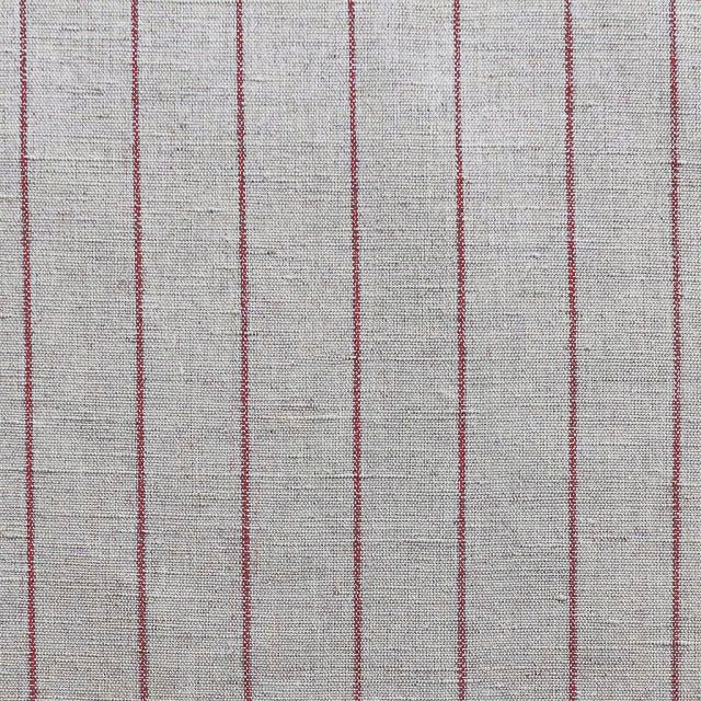 Solveig Crimson Red - Curtain fabric with Red stripes
