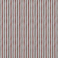 Evelina Crimson Red - Natural curtain fabric with Red and Brown Striped print