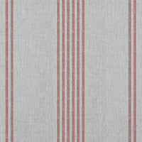 Brea Crimson Red - Natural fabric with Striped Red print