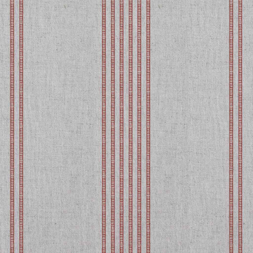 Brea Crimson Red - Natural fabric with Striped Red print