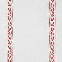 Helena Crimson Red- curtain fabric with Red striped print