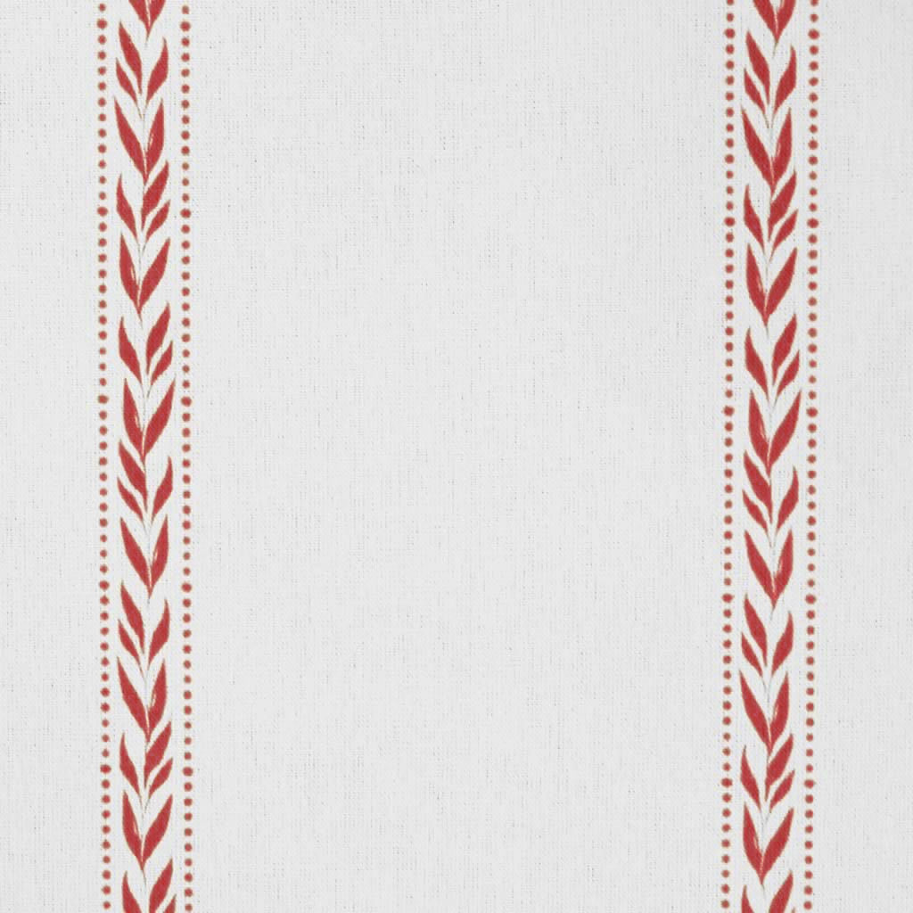 Helena Crimson Red- curtain fabric with Red striped print