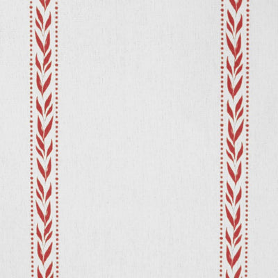 Helena Crimson Red- curtain fabric with Red striped print
