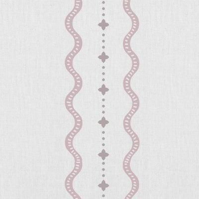 Daphne Peony-WHT - White fabric with Pale Pink Print. Abstract Print, Linen Mix