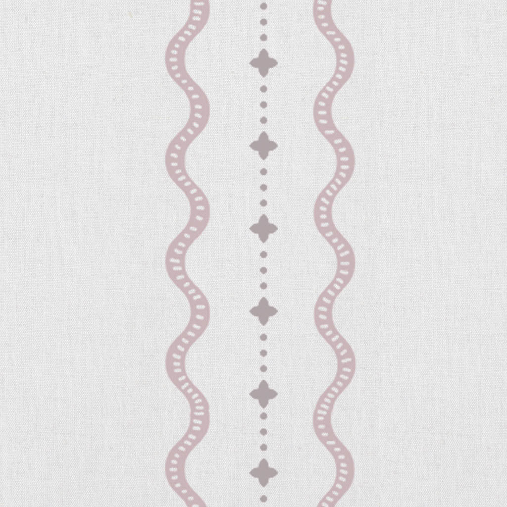 Daphne Peony-WHT - White fabric with Pale Pink Print. Abstract Print, Linen Mix