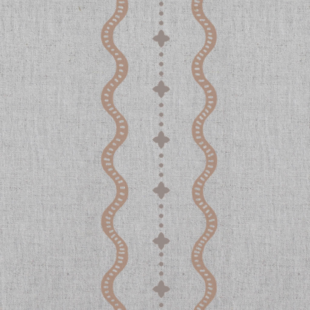Daphne Sand - Curtain fabric with Brown abstract print