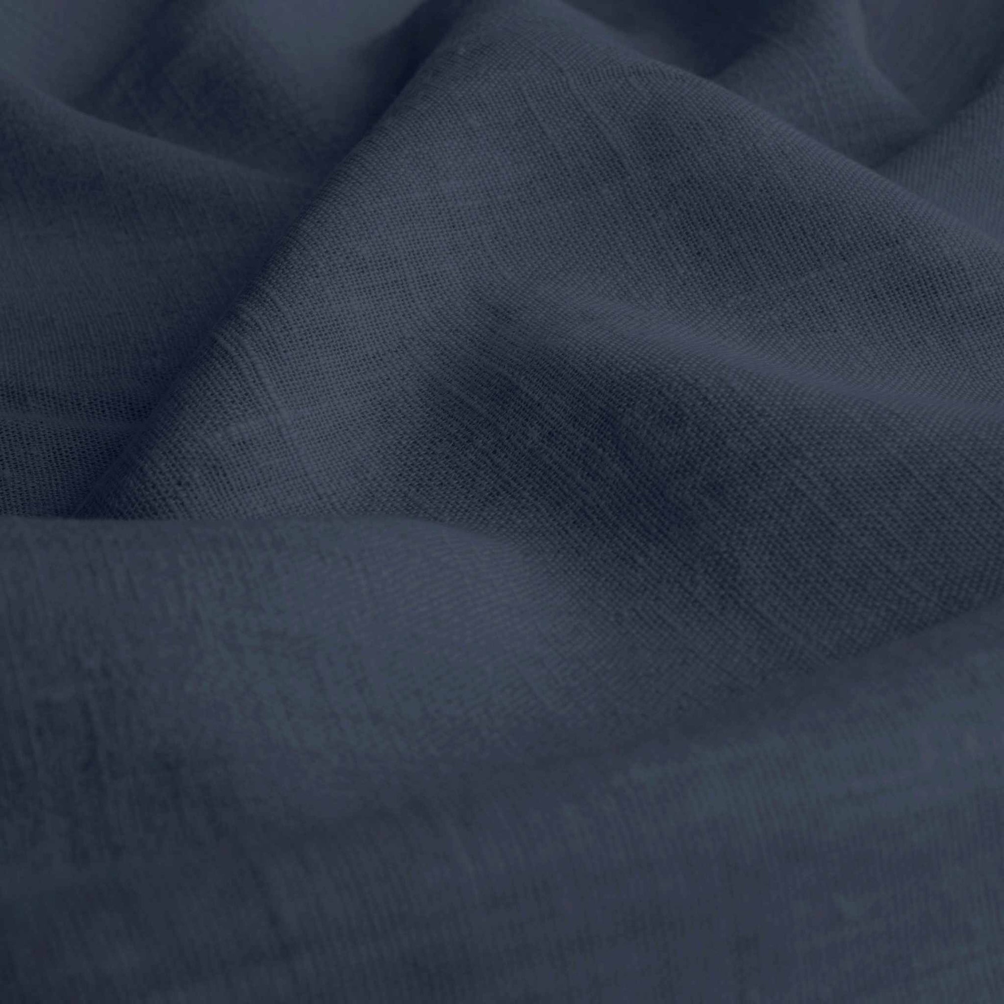 Dark Blue Linen fabric - pre-washed 100% linen curtain fabric. Bianco Navy by Ada & Ina.