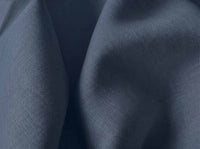 Dark Blue Pure linen fabric - close-up. Linara Night Blue by Ada & Ina