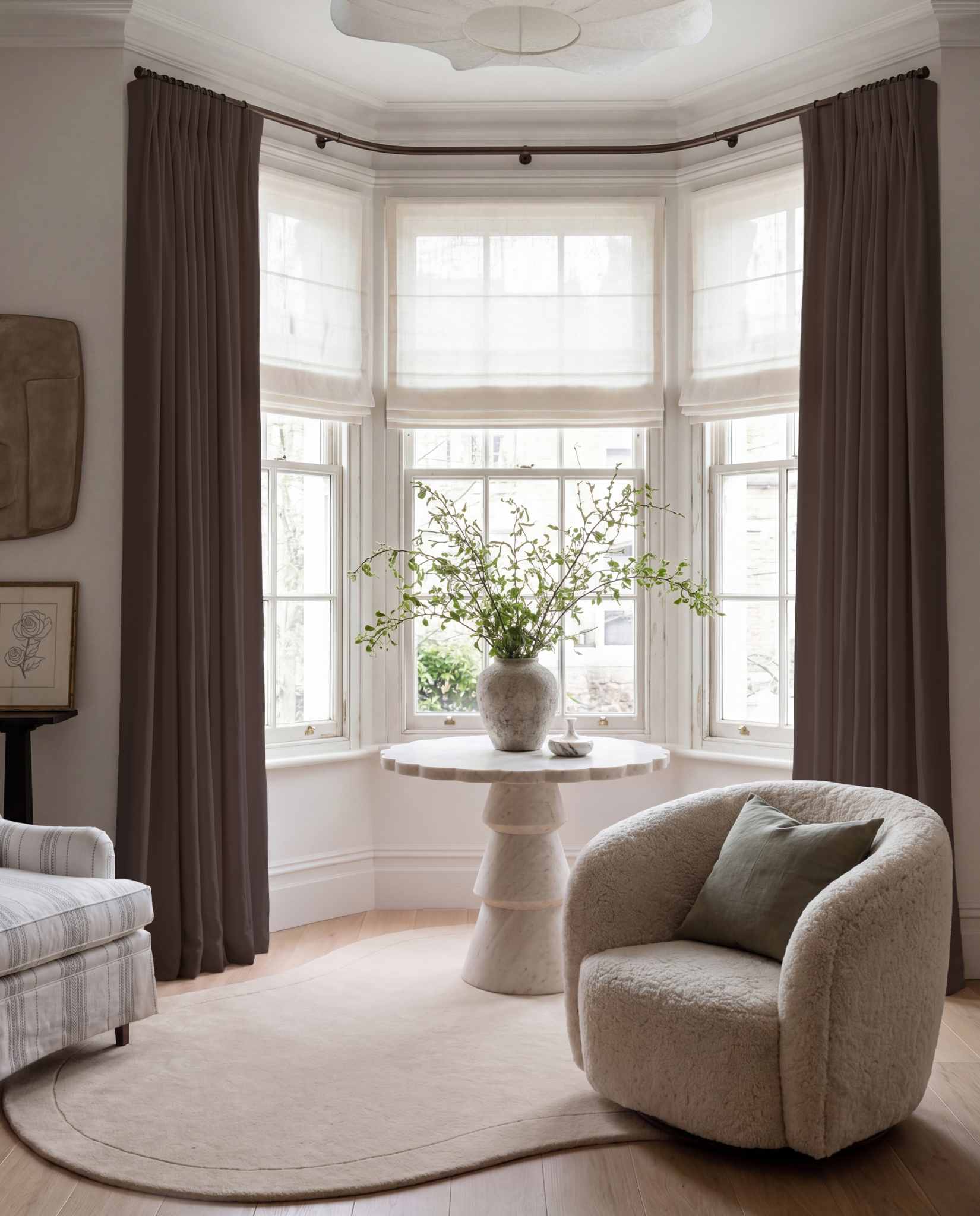 Bea Dark Chocolate - Linen Curtains