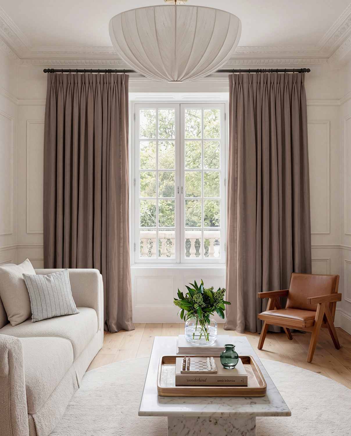 Dark Brown Linen Living room curtains - 100% pre-washed linen. Bianco Cocoa by Ada & Ina.