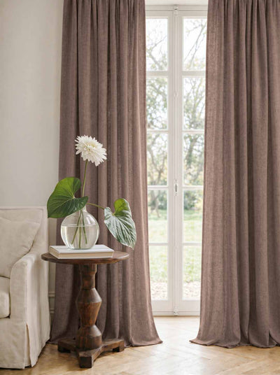Dark Brown Linen Curtains - Cotton lined. Made of pre-washed 100% linen Bianco Cocoa by Ada & Ina.