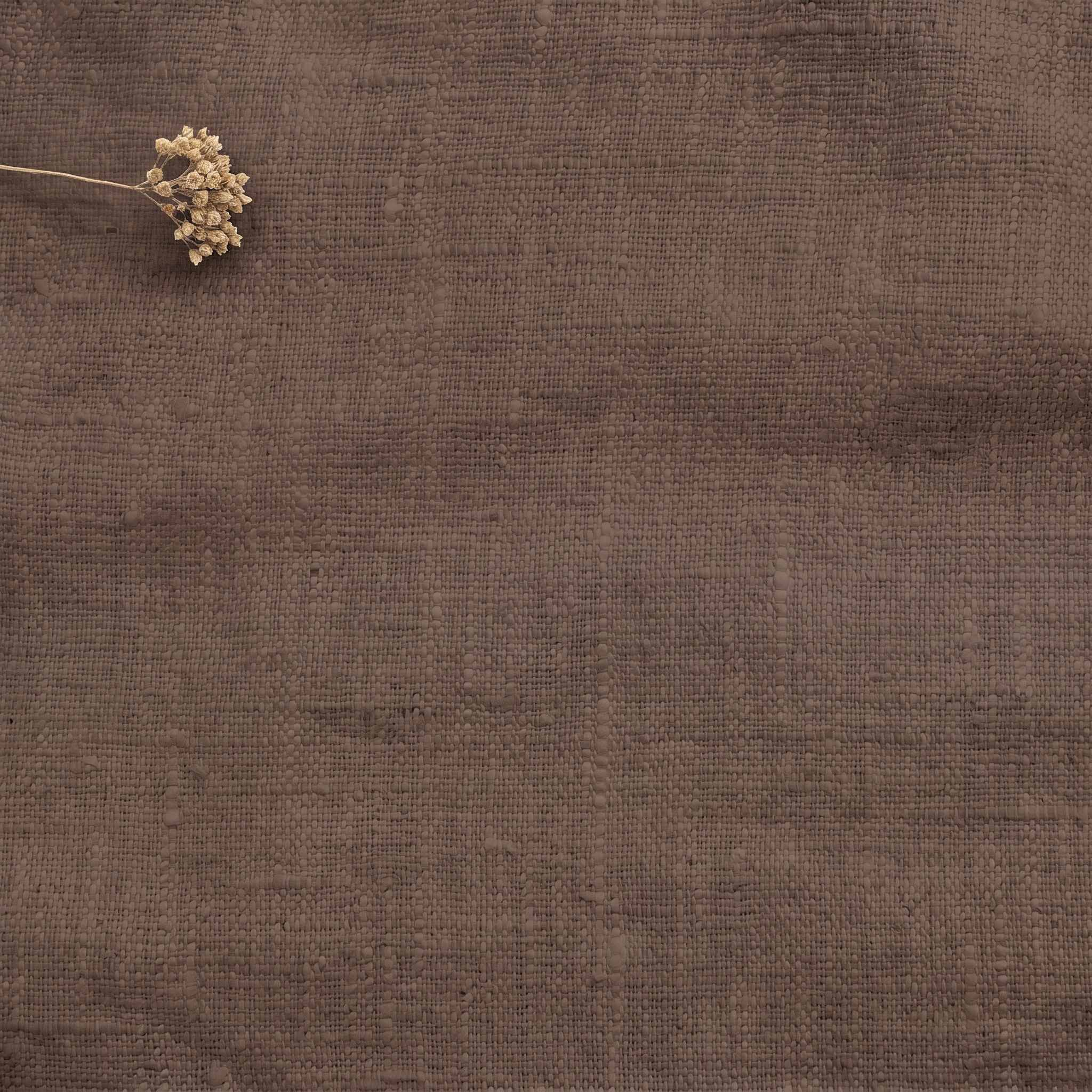 Dark Brown Linen fabric - pre-washed 100% linen. Bianco Cocoa by Ada & Ina.