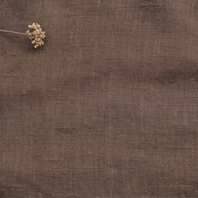 Dark Brown Linen fabric - pre-washed 100% linen. Bianco Cocoa by Ada & Ina.