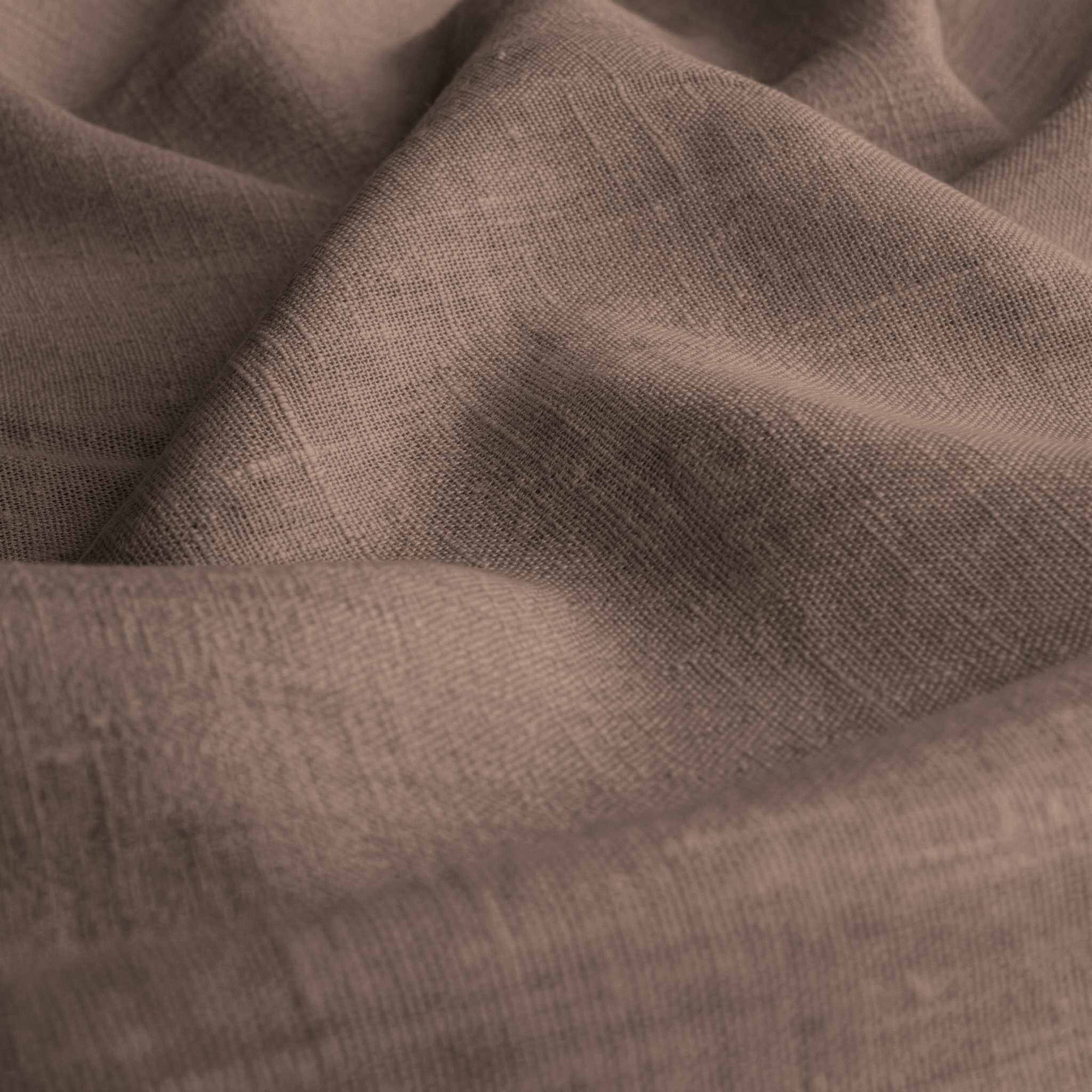 Dark Brown Linen fabric - pre-washed 100% linen curtain fabric. Bianco Cocoa by Ada & Ina.
