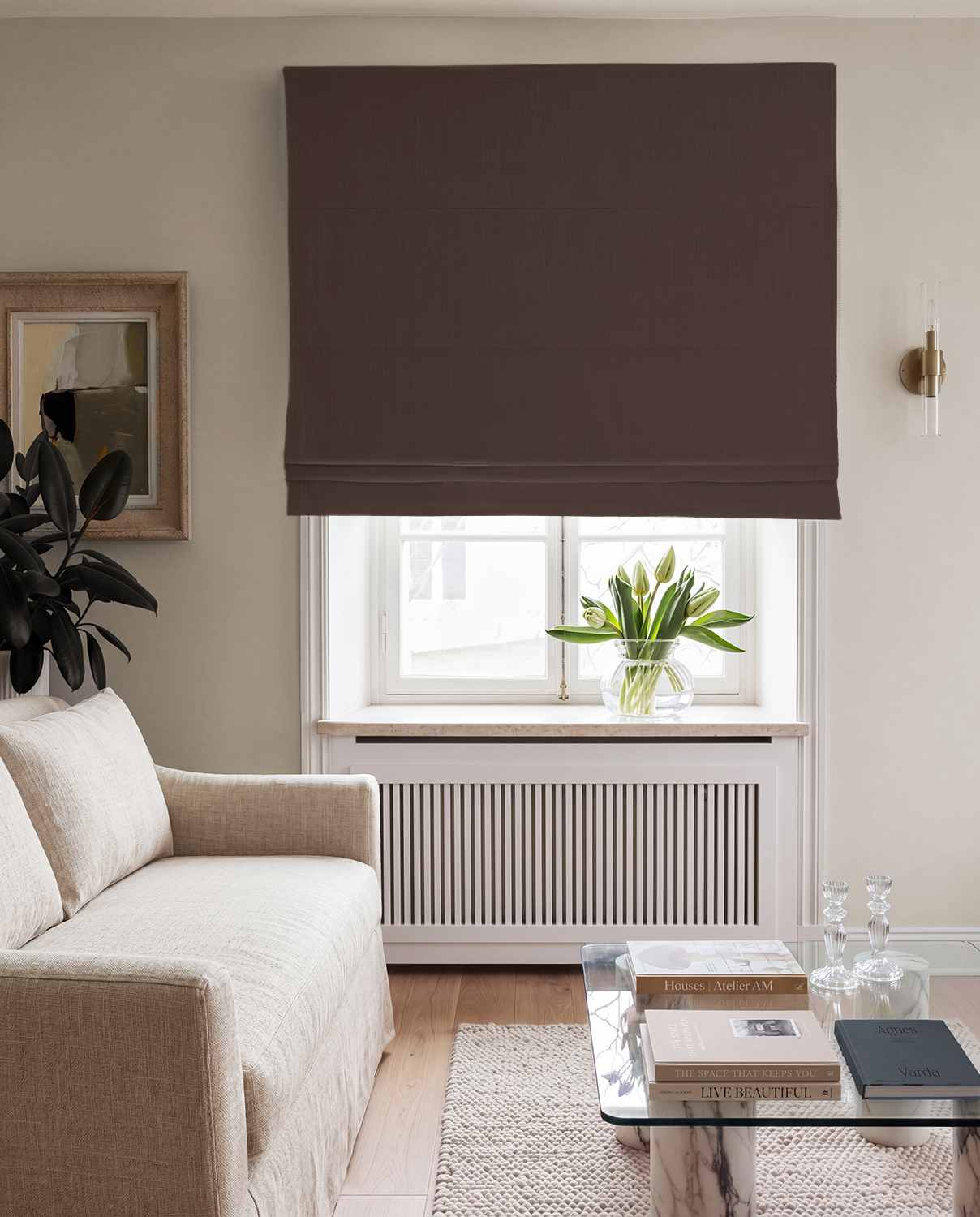 Bea Dark Chocolate - Blackout Roman Blind