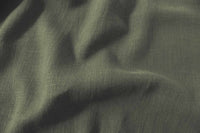Dark Green Linen Cotton fabric. Very soft - close-up. Enni Moss Green by Ada & Ina