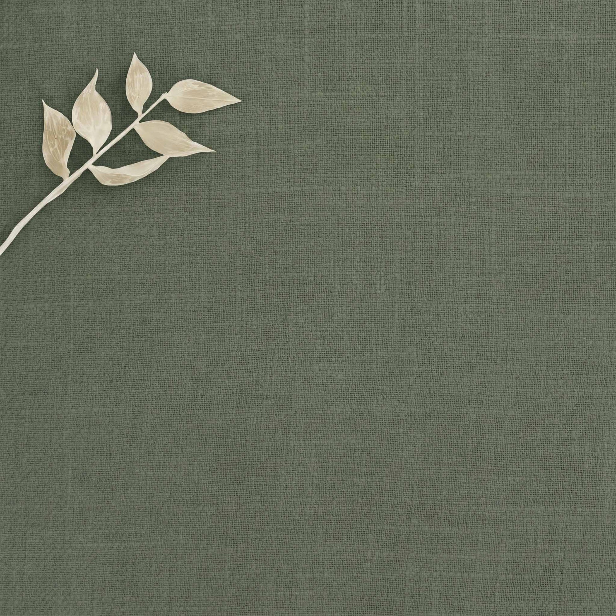 Dark Green Linen Cotton fabric. Very soft. Enni Moss Green by Ada & Ina