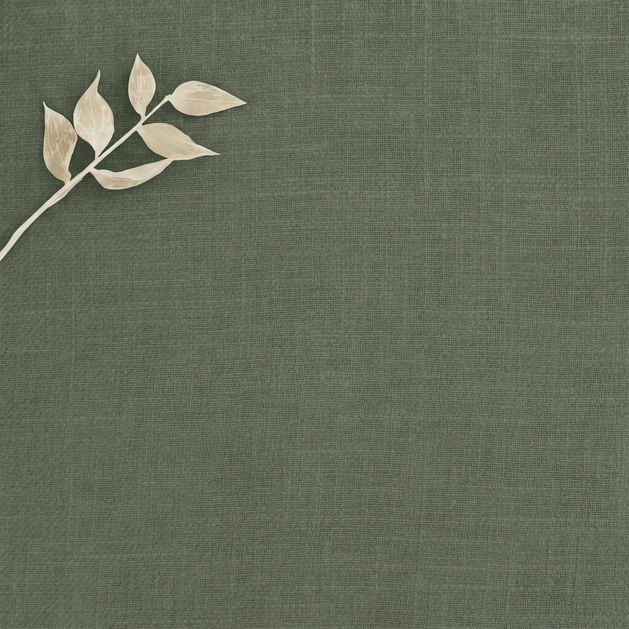 Dark Green Linen Cotton fabric. Very soft. Enni Moss Green by Ada & Ina