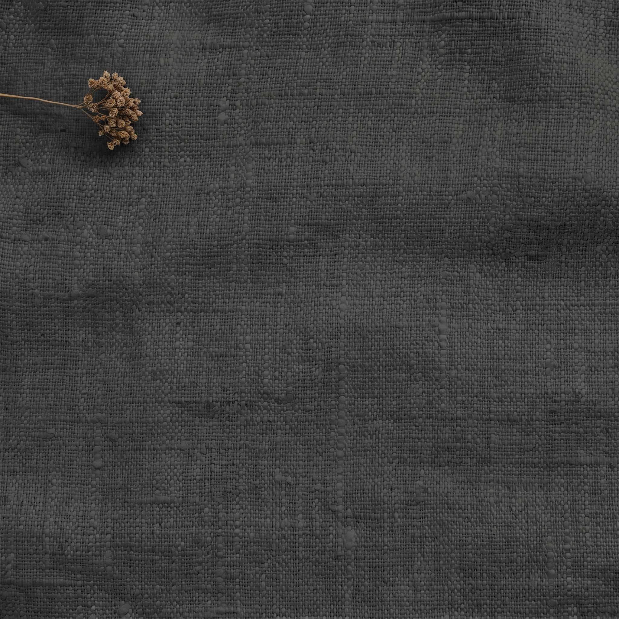 Dark Grey Linen fabric - pre-washed 100% linen. Bianco Asphalt by Ada & Ina.
