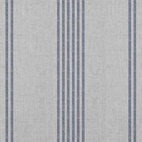 Brea Deep Blue - Natural fabric with Striped Dark Blue print
