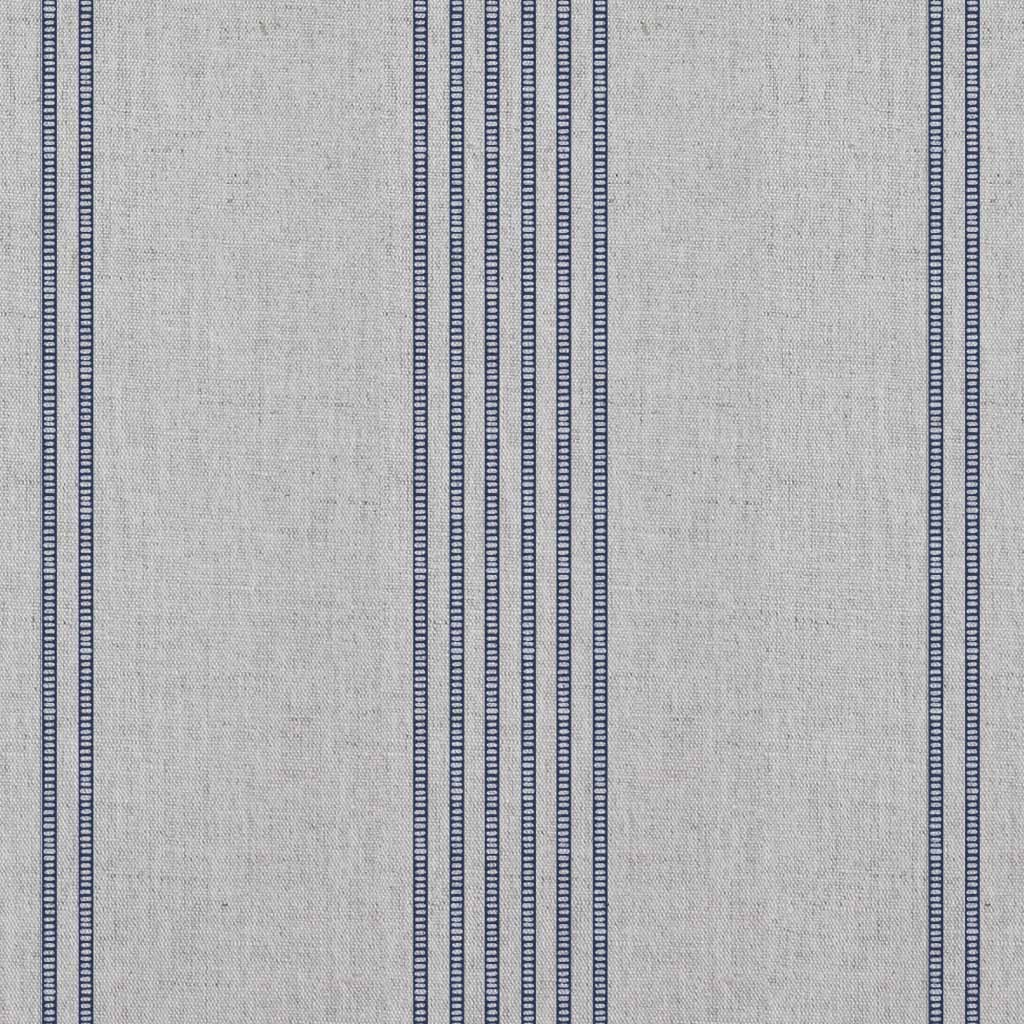 Brea Deep Blue - Natural fabric with Striped Dark Blue print
