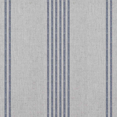 Brea Deep Blue - Natural fabric with Striped Dark Blue print