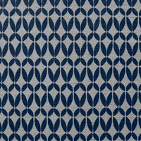 Siruna Deep Blue - Natural curtain fabric, Dark Blue contemporary print