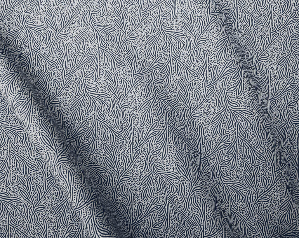Alma Deep Blue - Linen Fabric for Creating Unique e.g. Linen Curtains or Blinds - Main Product Shot