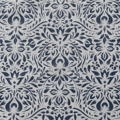 Jasmi Deep Blue - Curtain fabric with Dark Blue abstract print