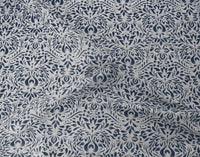 Jasmi Deep Blue - Curtain fabric with Dark Blue abstract print