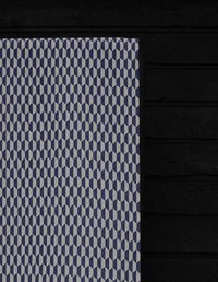 Lana Deep Blue - Fabric for curtains, Blue Print