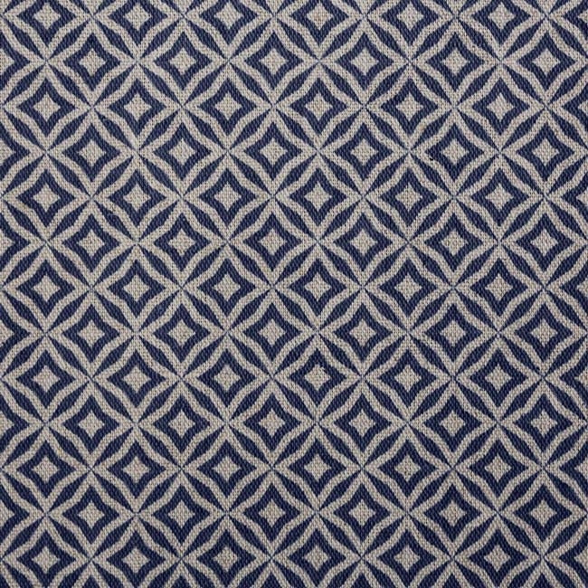 Nella Deep Blue- Fabric for curtains printed with Deep Blue