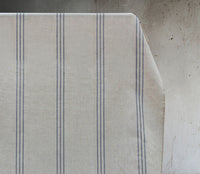 Telma Deep Blue - Blue stripes printed on Linen Cotton fabric