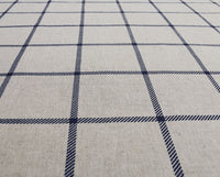Tove Deep Blue - Checked fabric with Blue checks for curtains, roman blinds
