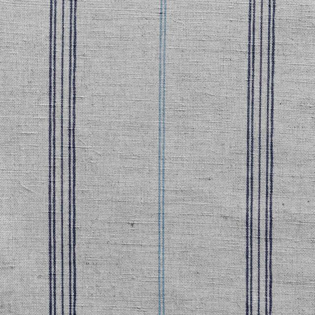 Elise Deep Blue- Linen Cotton mix curtain fabric, True Blue & Deep Blue stripes