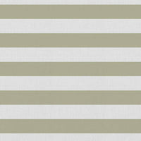 Della Moss-WHT - Linen curtain fabric, Green horizontal stripes