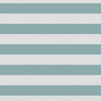 Della Sage-WHT - Linen curtain fabric, Green horizontal stripes