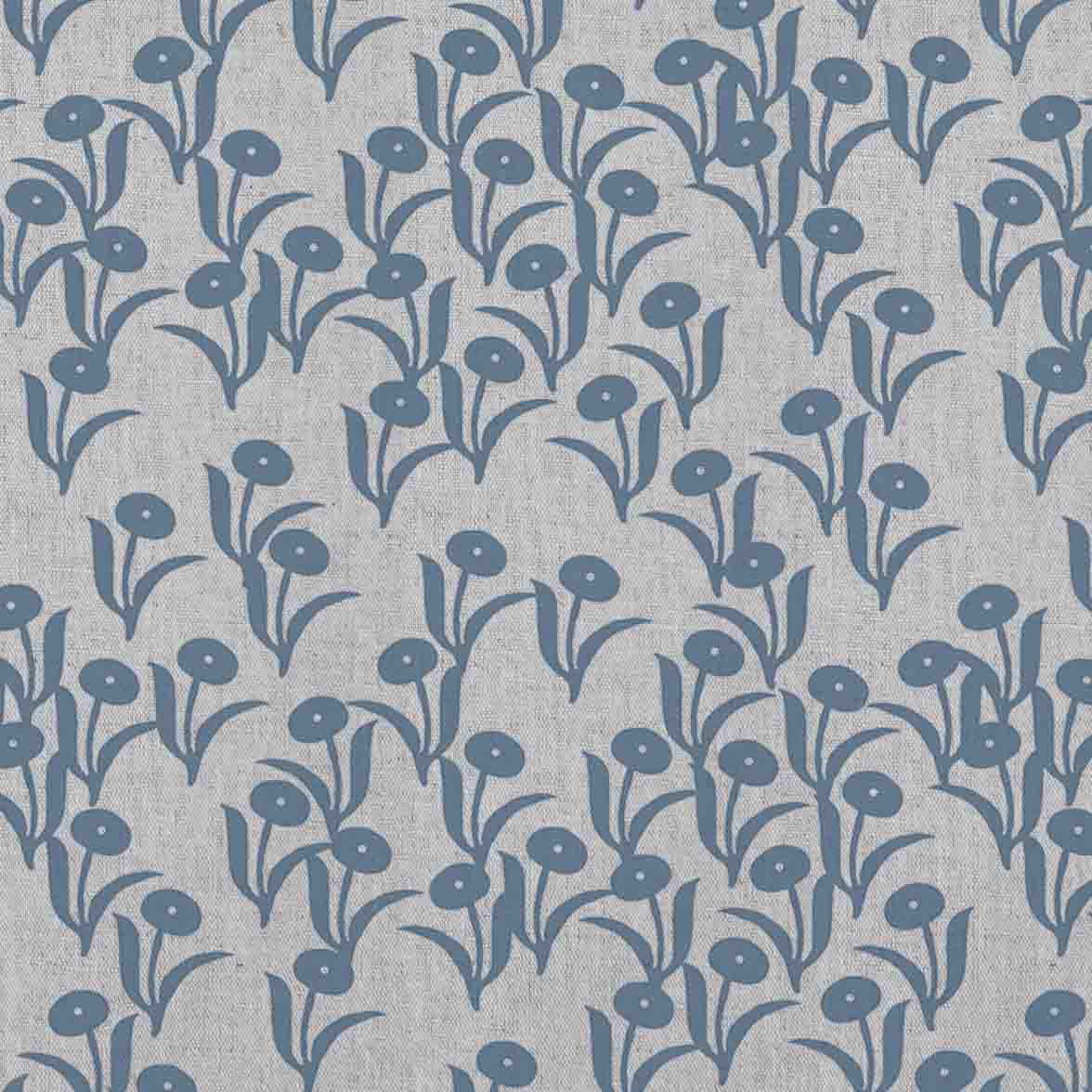 Nalini Denim - Natural fabric with botanical Blue print