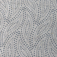 Pia Denim - Curtain fabric, abstract Blue leaf pattern