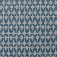 Siruna Denim - Natural curtain fabric, Blue contemporary print