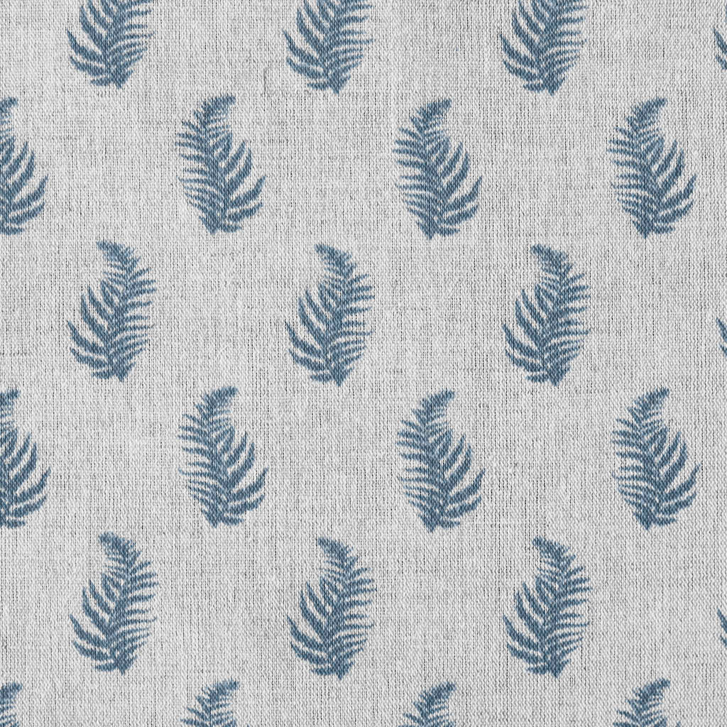 Lena Denim - Curtain fabric with Blue botanical print
