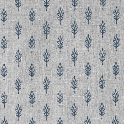Sariann Denim - Curtain fabric with Blue botanical print