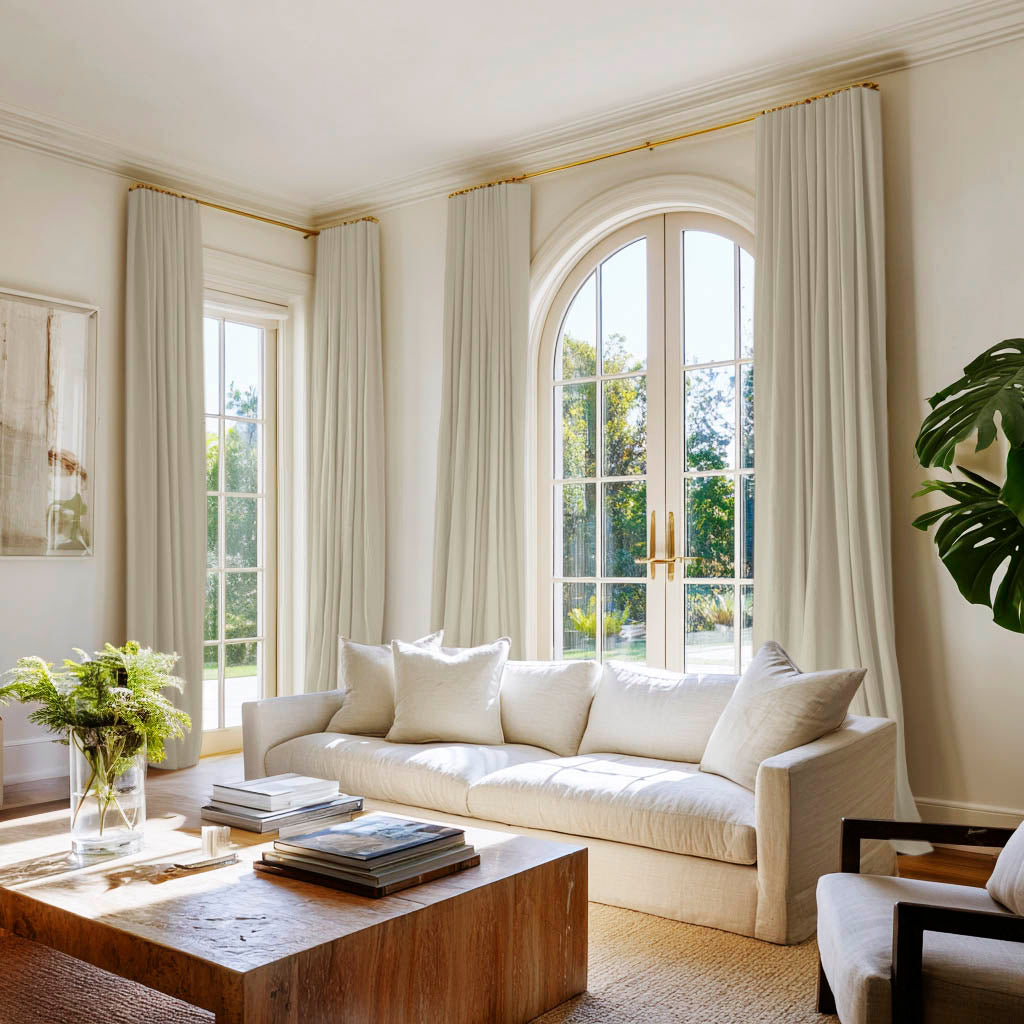 Grey curtains in 100% Cotton fabric, lifestyle photo